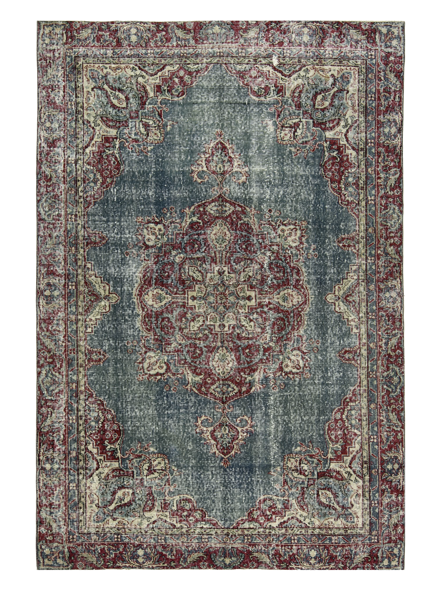 Distressed Kerman Style Rug — No.131