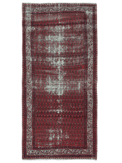 Vintage red rug with intricate patterns on a transparent background