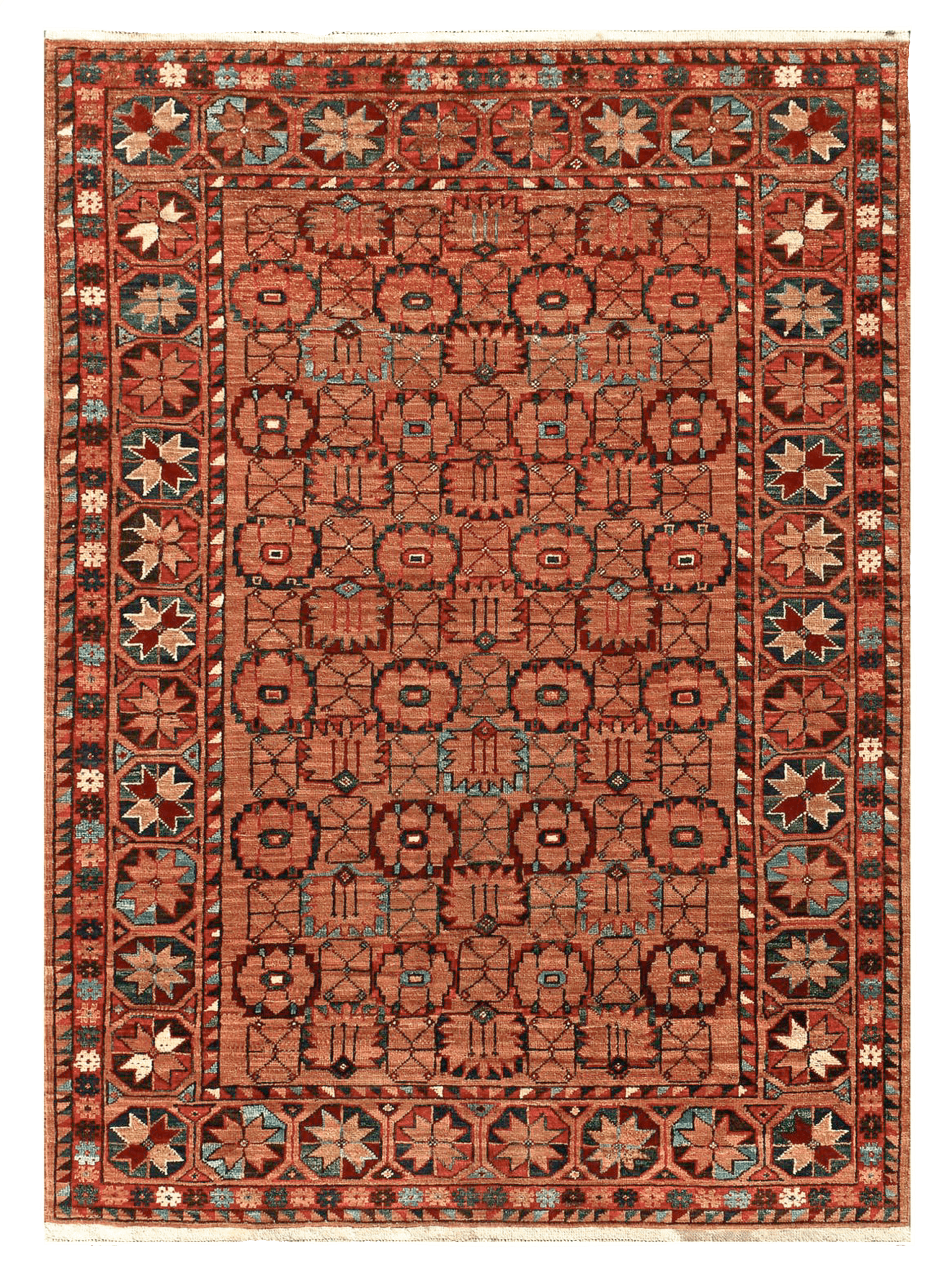 Afghan Chobi – Geometric Gul Repeat in Terracotta – No. 143