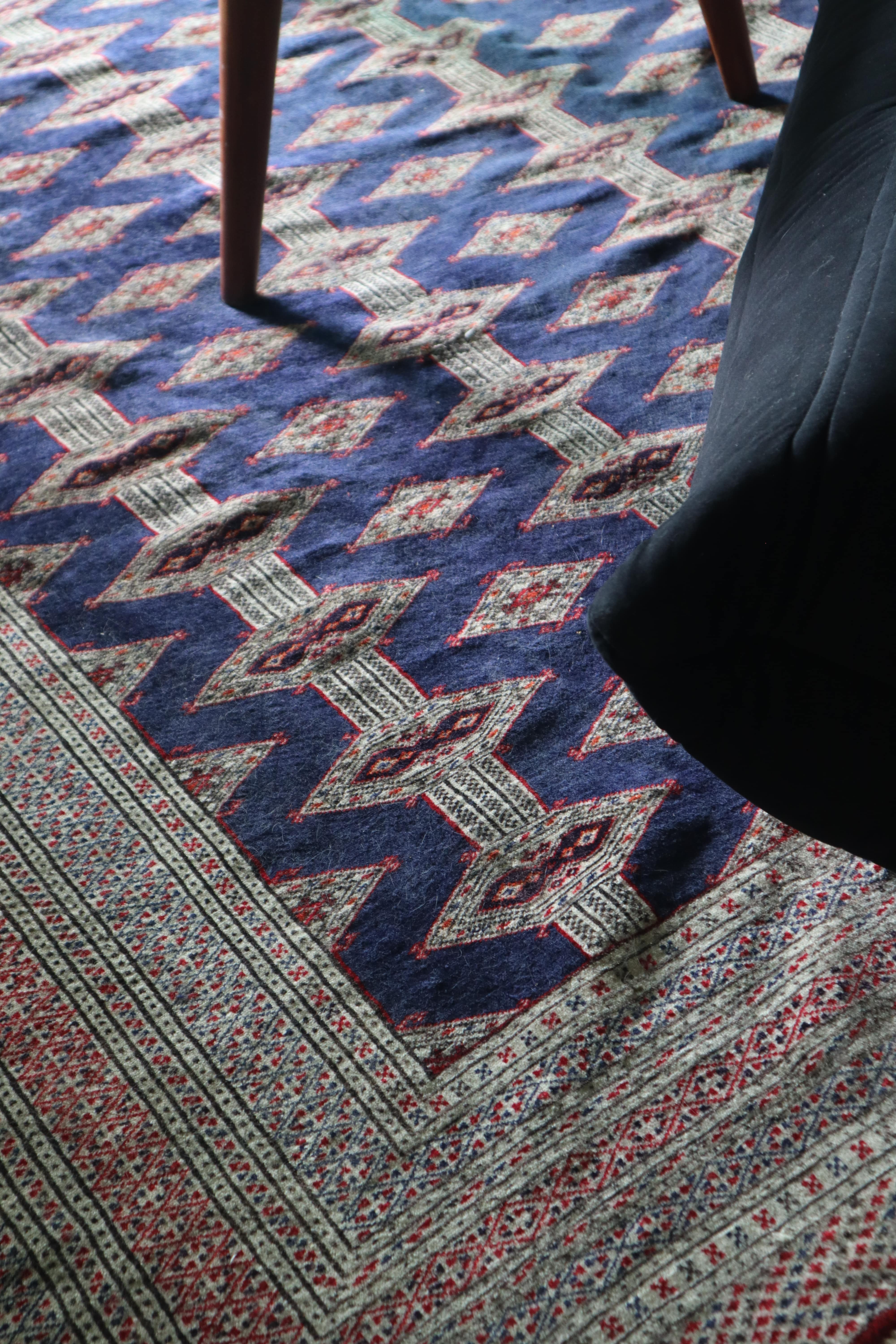 Vintage Pakistani Bokhara — Rare Indigo Field — No. 150
