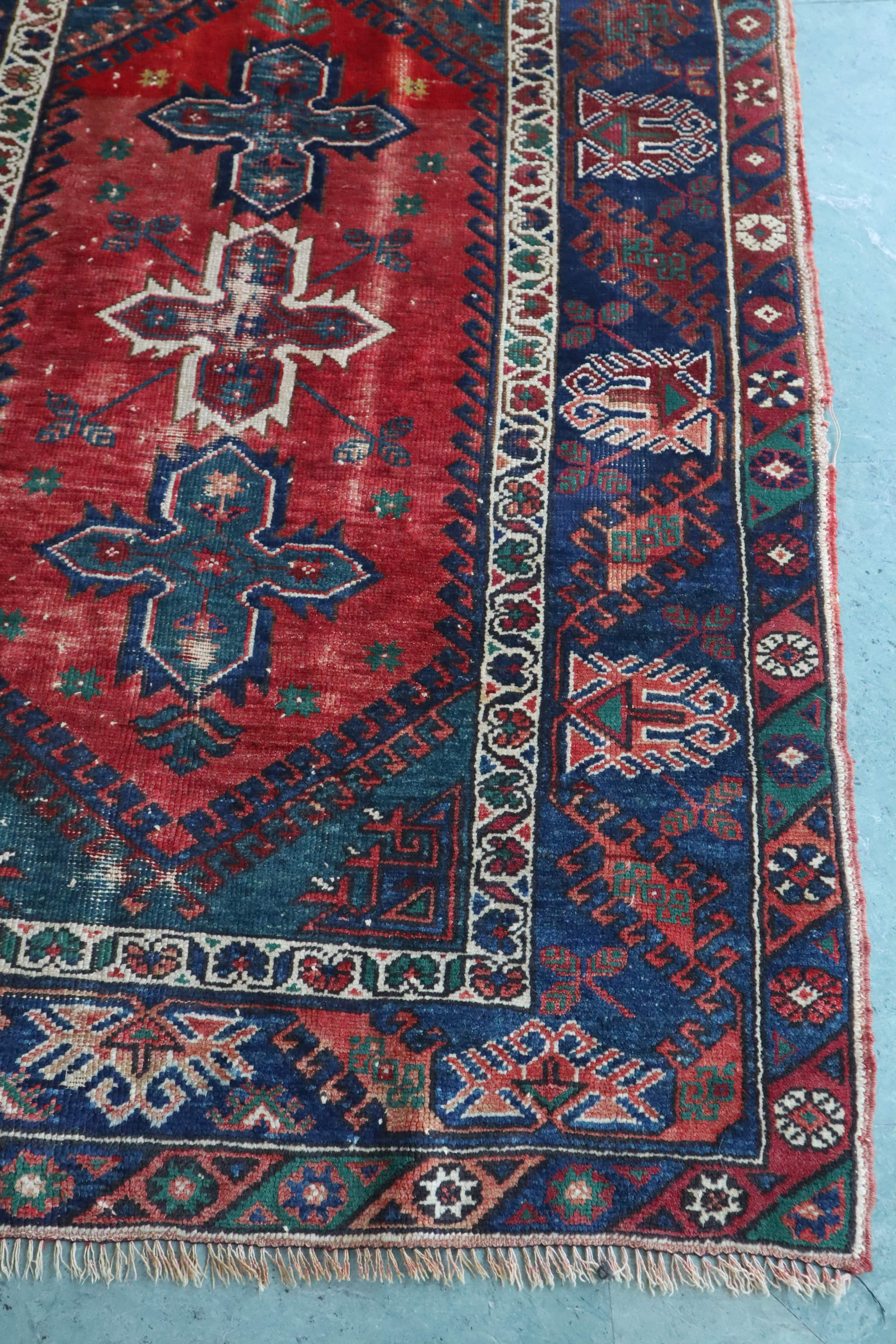 Antique Turkish Kazak — Triple Cross Medallions — No. 168