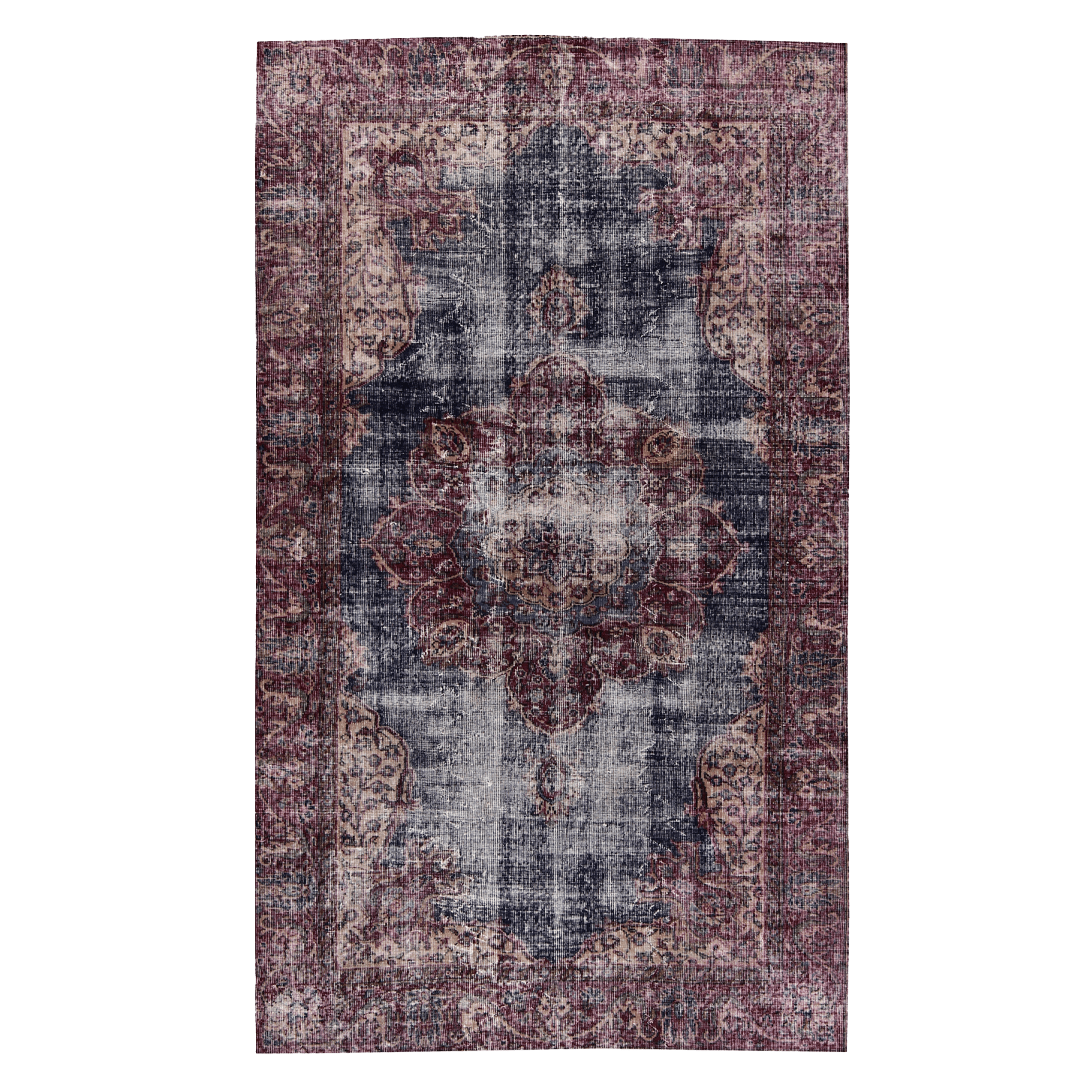 Persian Kerman Rug in Blue and Deep Mauve — No.130