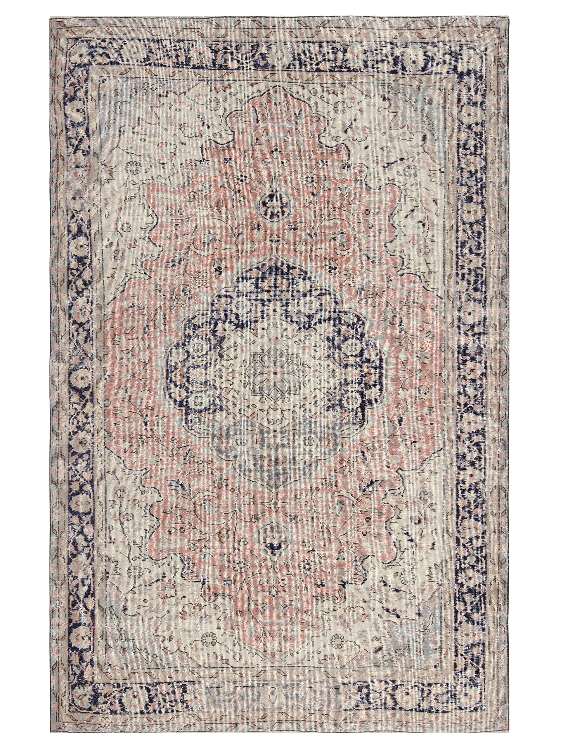 Vintage Turkish – Blush Medallion on Ivory – No. 140