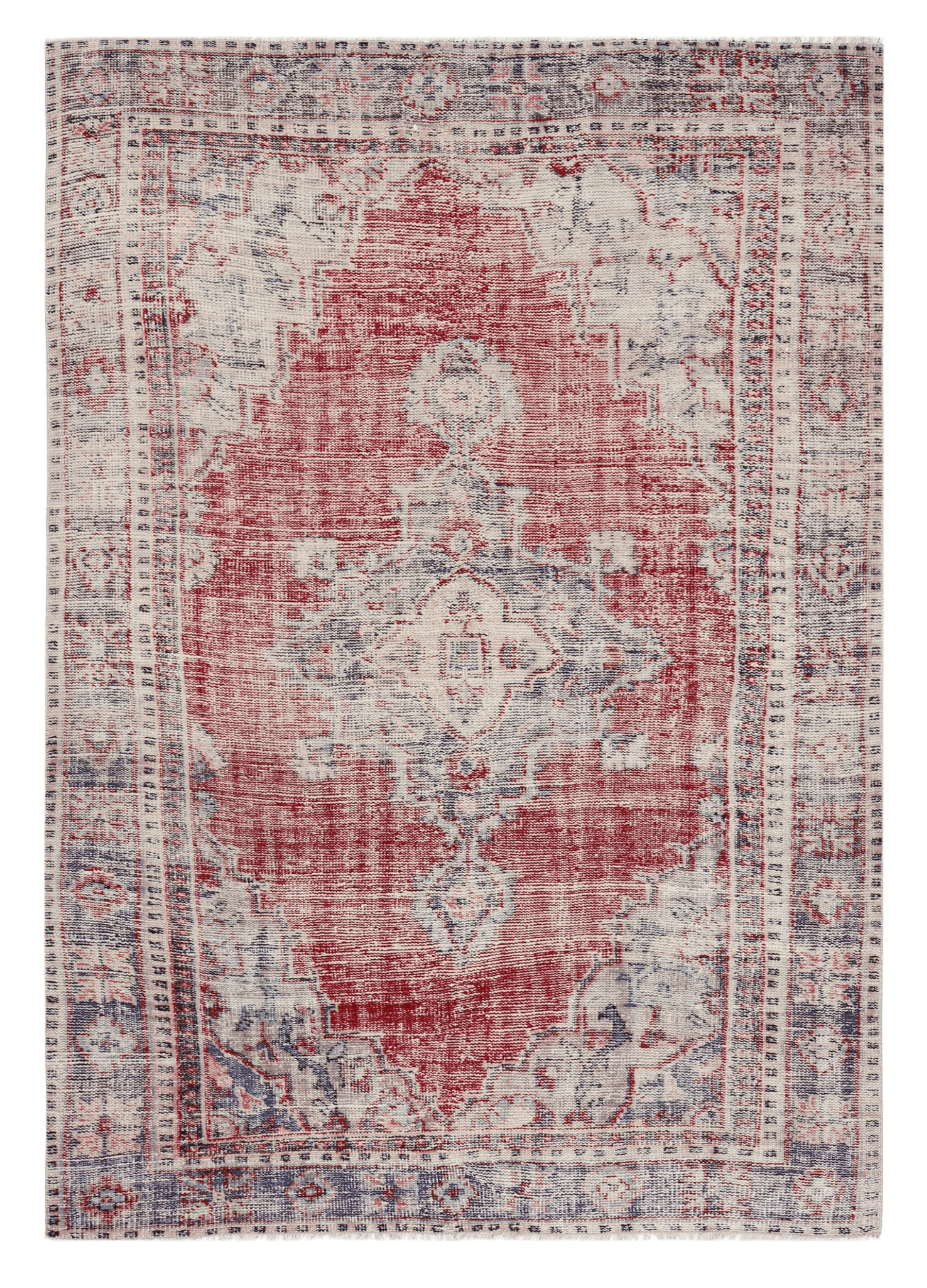 Distressed Oushak Rug — 8.7 x 6 FT — No. 186