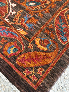 Afghan Chobi – Boteh Medallion in Rust & Walnut — No. 139 - Patina House