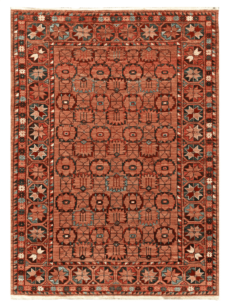 Afghan Chobi — Geometric Gul Repeat in Terracotta — No. 143 - Patina House