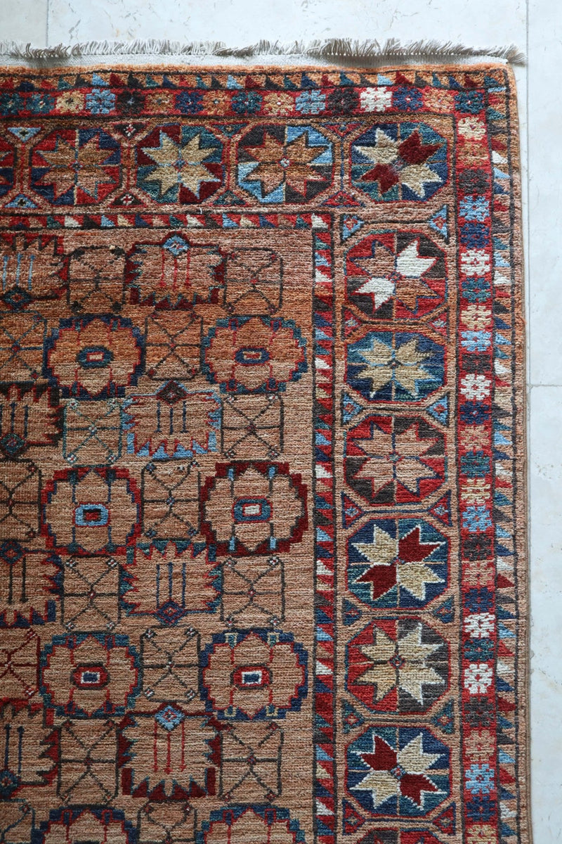 Afghan Chobi — Geometric Gul Repeat in Terracotta — No. 143 - Patina House