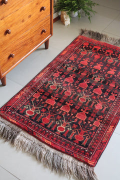 Afghan Pictorial Rug with Tribal Vase Motifs — No. 135 - Patina House