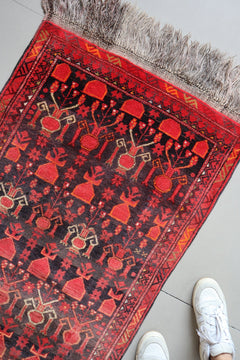 Afghan Pictorial Rug with Tribal Vase Motifs — No. 135 - Patina House