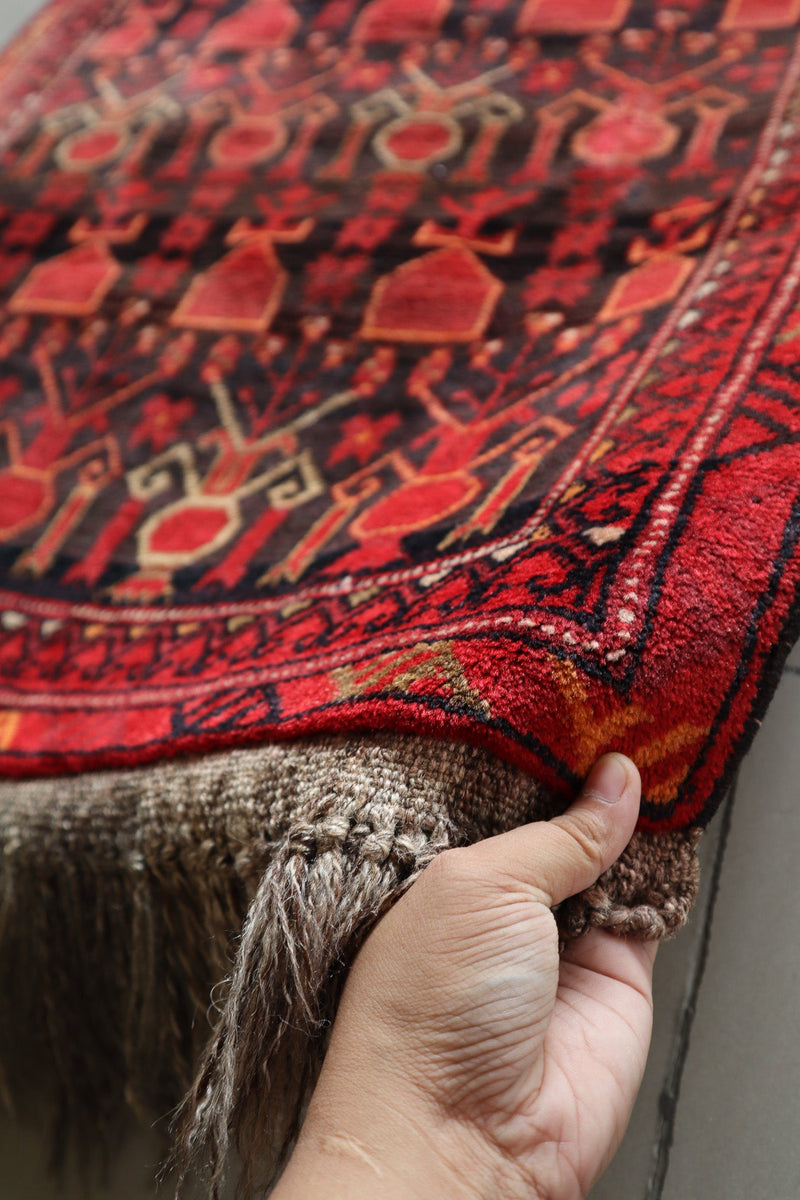 Afghan Pictorial Rug with Tribal Vase Motifs — No. 135 - Patina House