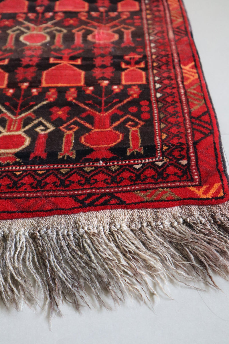 Afghan Pictorial Rug with Tribal Vase Motifs — No. 135 - Patina House