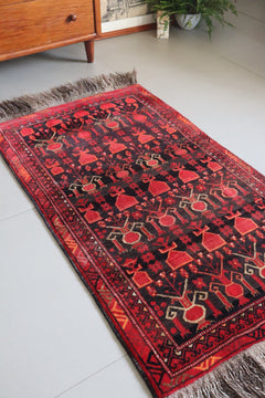 Afghan Pictorial Rug with Tribal Vase Motifs — No. 135 - Patina House