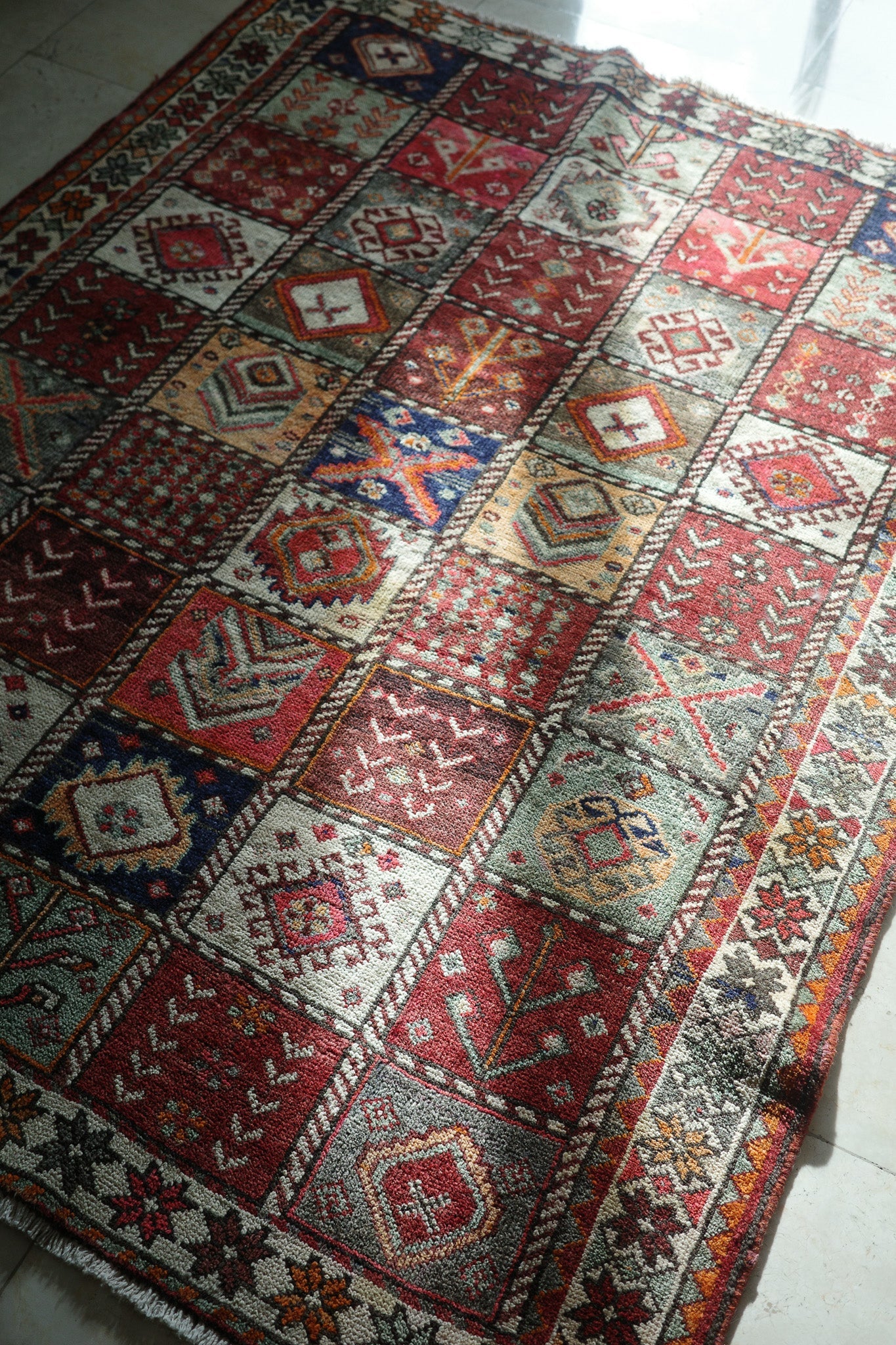 Caucasian - Style with Tribal Motifs Area Carpet — No.129 - Patina House