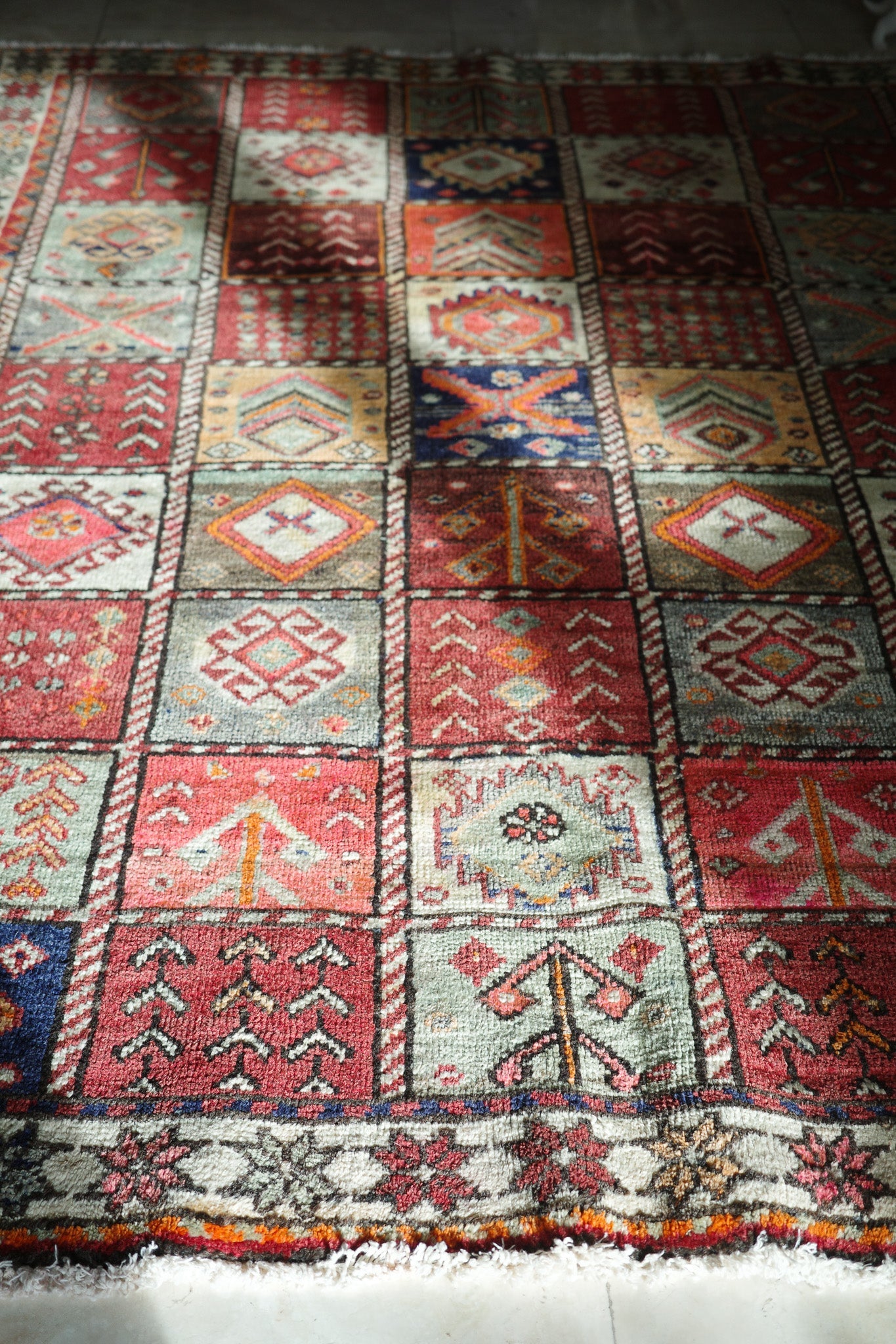 Caucasian - Style with Tribal Motifs Area Carpet — No.129 - Patina House