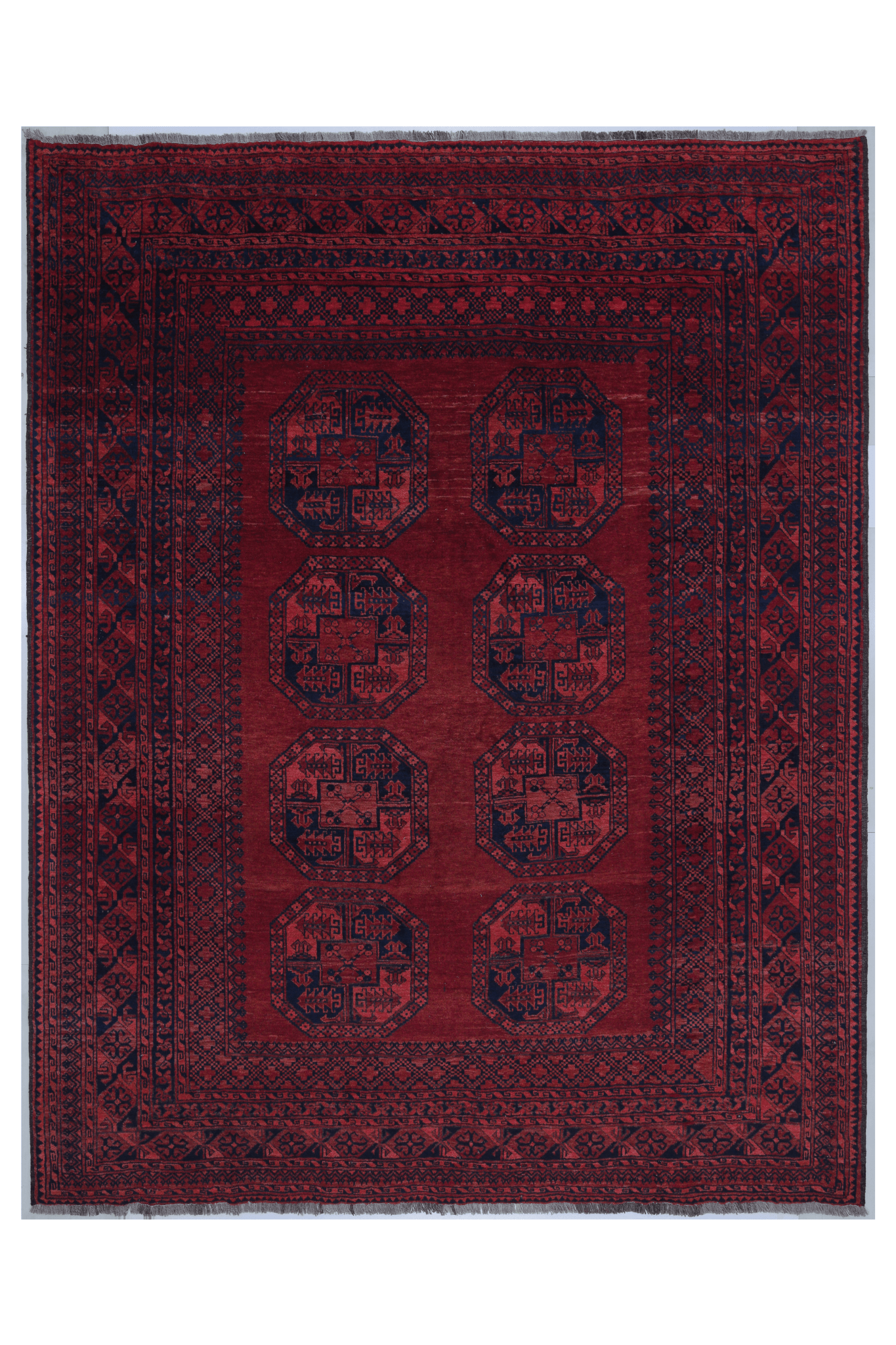 Deep Red Afghan Ersari Area Rug - Patina House