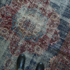Distressed Kerman Rug — 8 x 4 — No.130 - Patina House