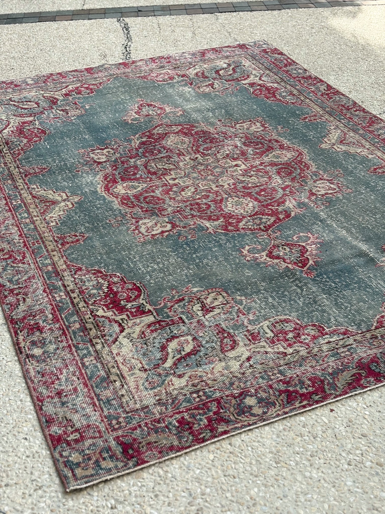 Distressed Kerman Style Rug — No.131 - Patina House