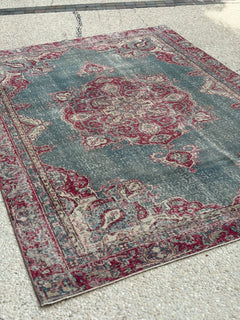 Distressed Kerman Style Rug — No.131 - Patina House
