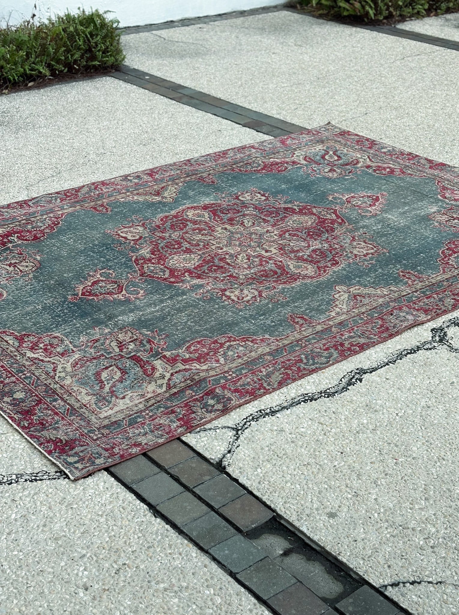 Distressed Kerman Style Rug — No.131 - Patina House