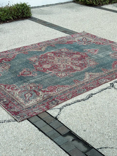 Distressed Kerman Style Rug — No.131 - Patina House