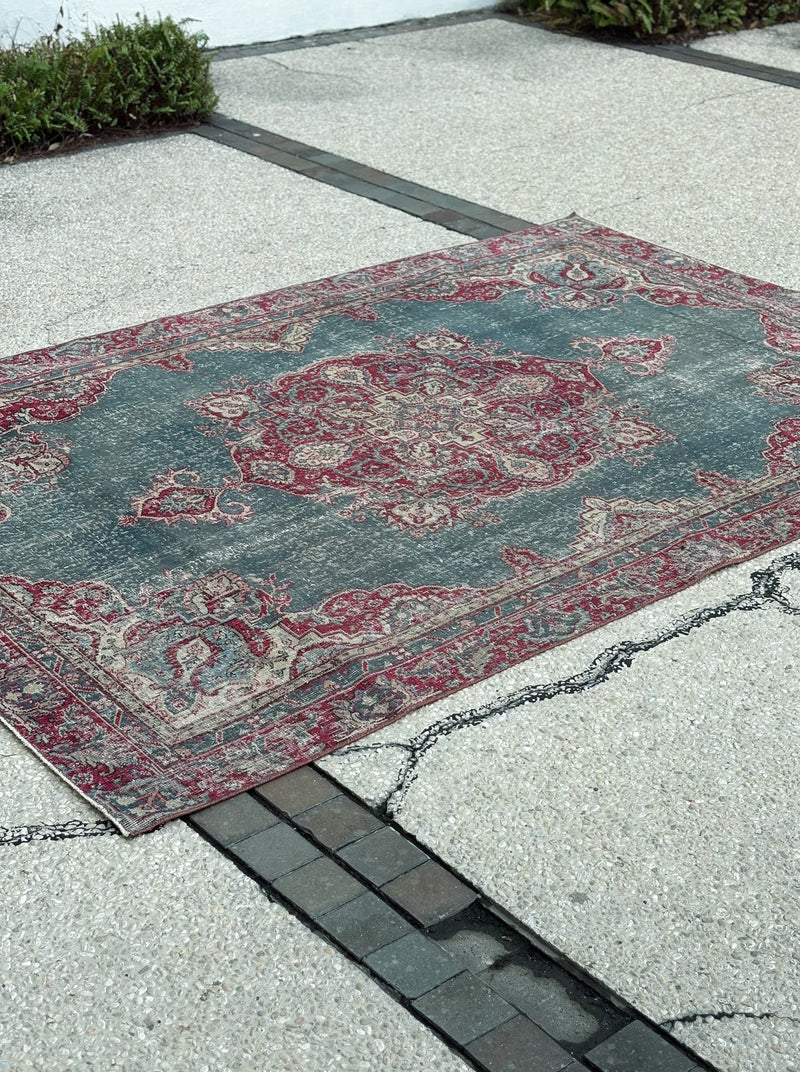 Distressed Kerman Style Rug — No.131 - Patina House