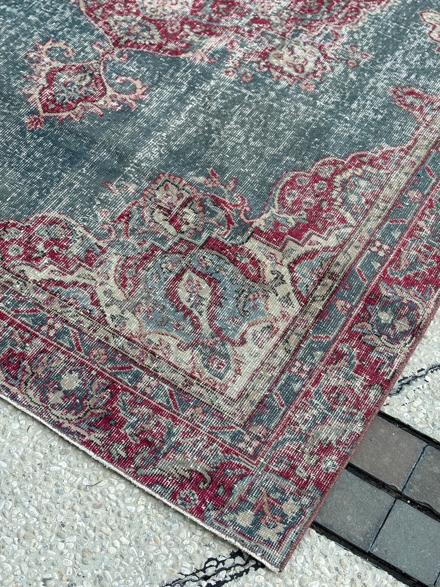 Distressed Kerman Style Rug — No.131 - Patina House