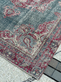 Distressed Kerman Style Rug — No.131 - Patina House
