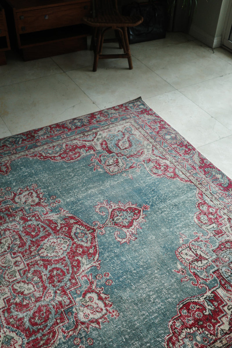 Distressed Kerman Style Rug — No.131 - Patina House