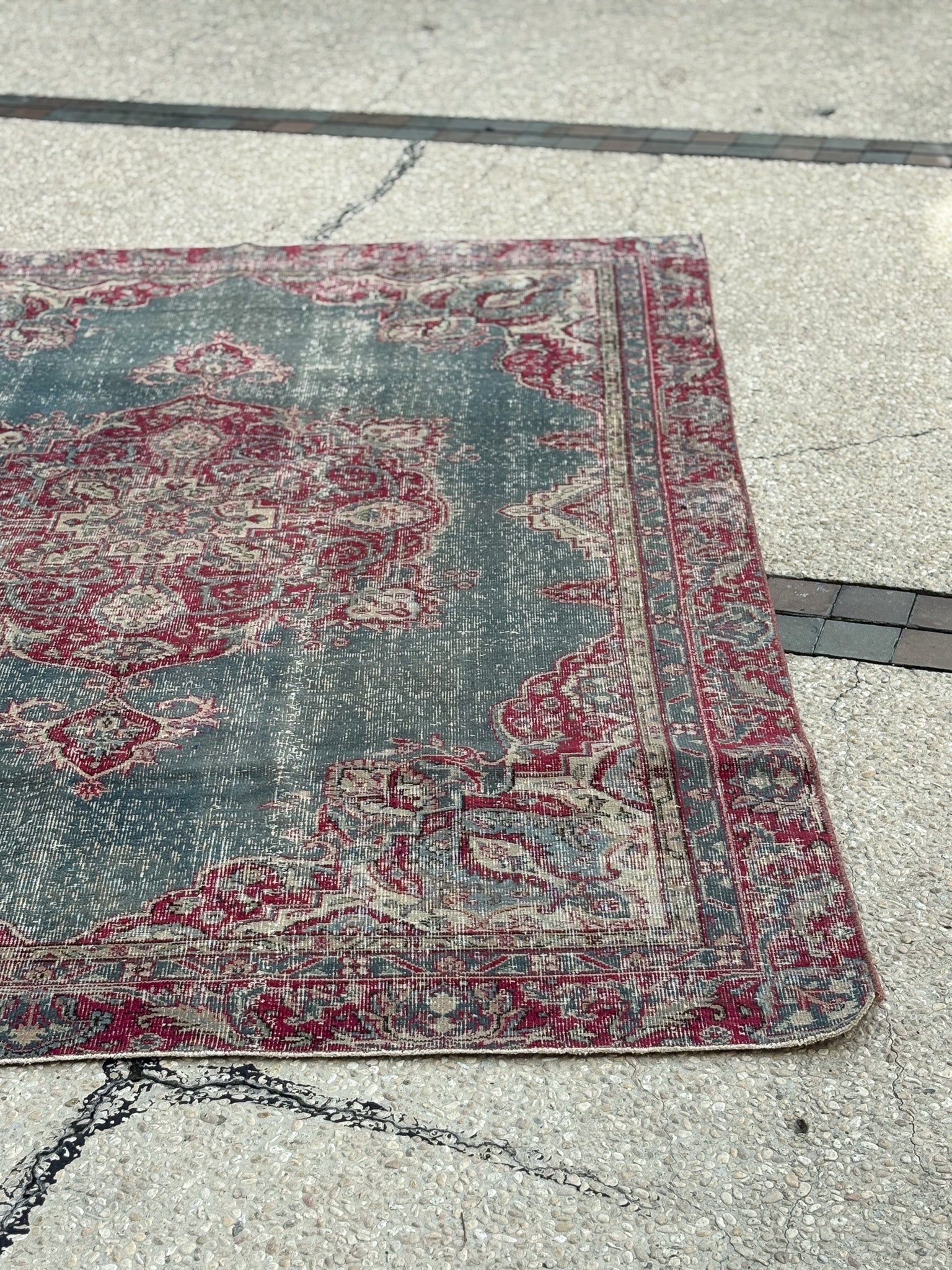 Distressed Kerman Style Rug — No.131 - Patina House