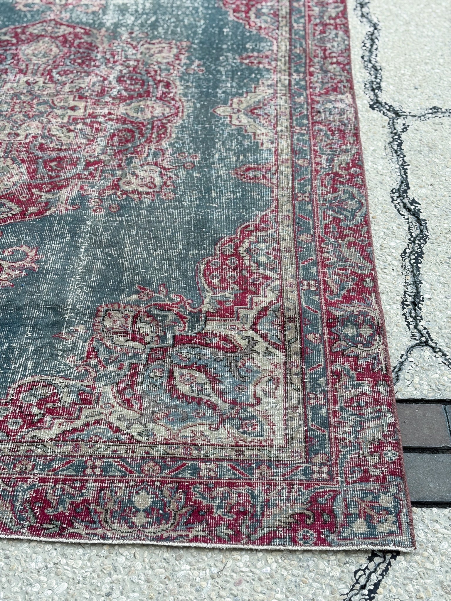 Distressed Kerman Style Rug — No.131 - Patina House
