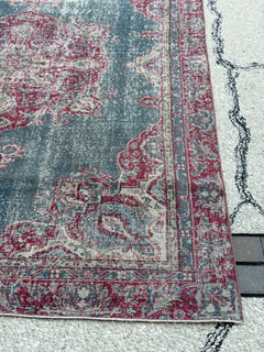 Distressed Kerman Style Rug — No.131 - Patina House