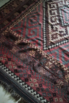 Tribal Flatweave Kilim – Earth - Toned Diamond Pattern – No. 147 - Patina House