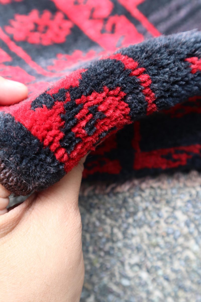 Vintage Afghan Bokhara Rug — Lattice of Guls on Smoky Ground — No. 158 - Patina House