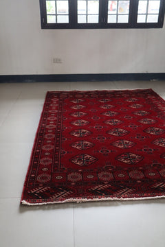 Vintage Afghan Turkoman – Deep Red with Tekke Guls – No. 161 - Patina House