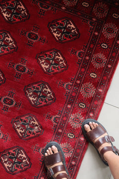 Vintage Afghan Turkoman – Deep Red with Tekke Guls – No. 161 - Patina House