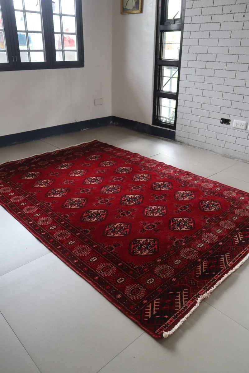 Vintage Afghan Turkoman – Deep Red with Tekke Guls – No. 161 - Patina House