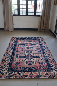 Vintage Caucasian Kazak — Salmon Field with Totemic Medallions — No. 159 - Patina House