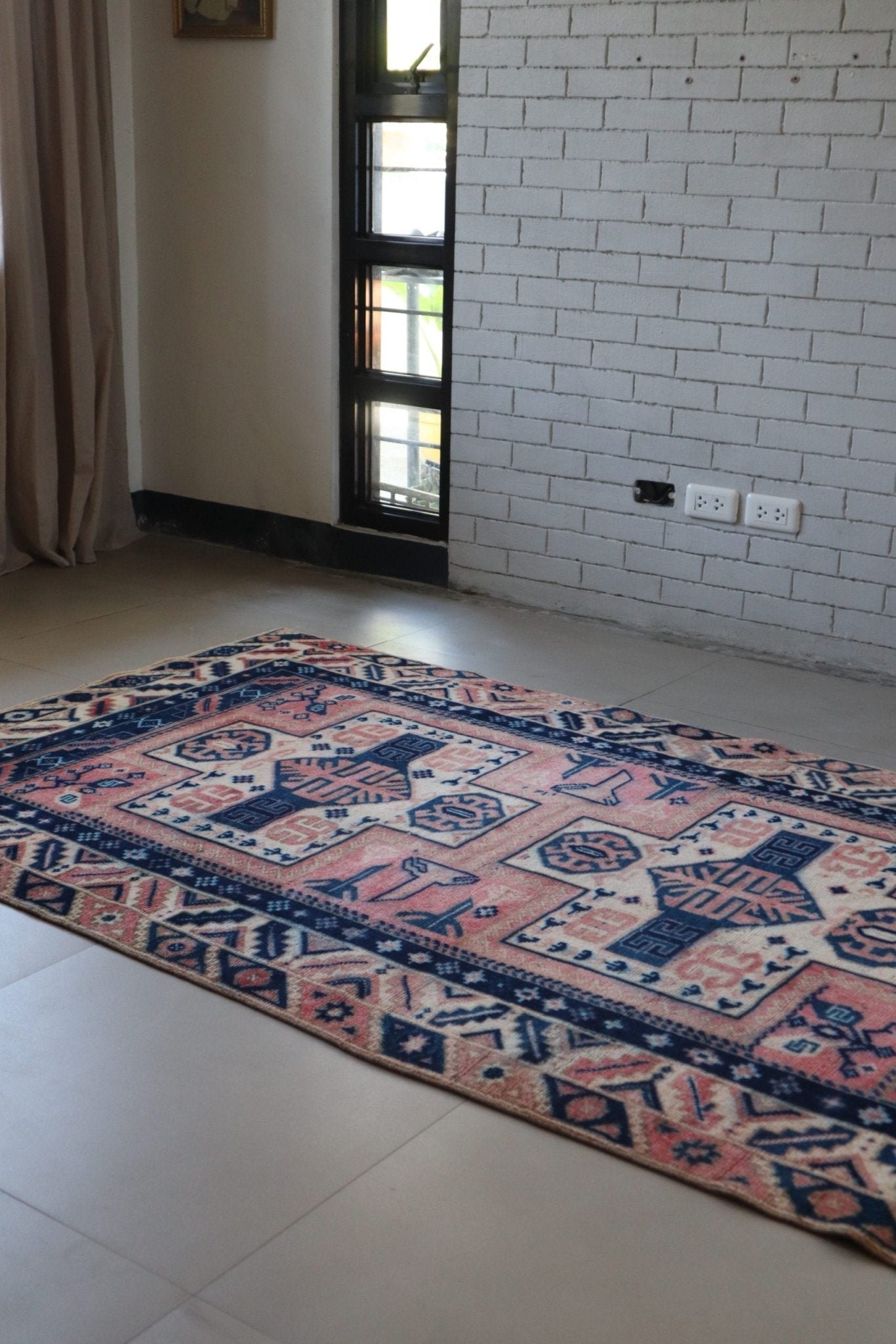 Vintage Caucasian Kazak — Salmon Field with Totemic Medallions — No. 159 - Patina House