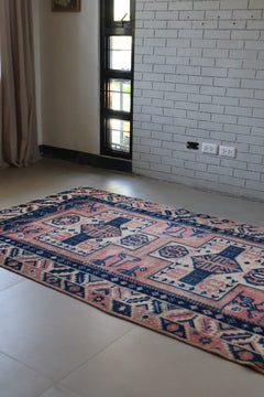 Vintage Caucasian Kazak — Salmon Field with Totemic Medallions — No. 159 - Patina House