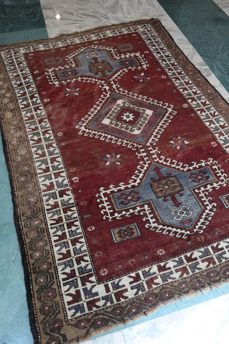 Vintage Caucasian Kazak — Star Medallions — No. 163 - Patina House
