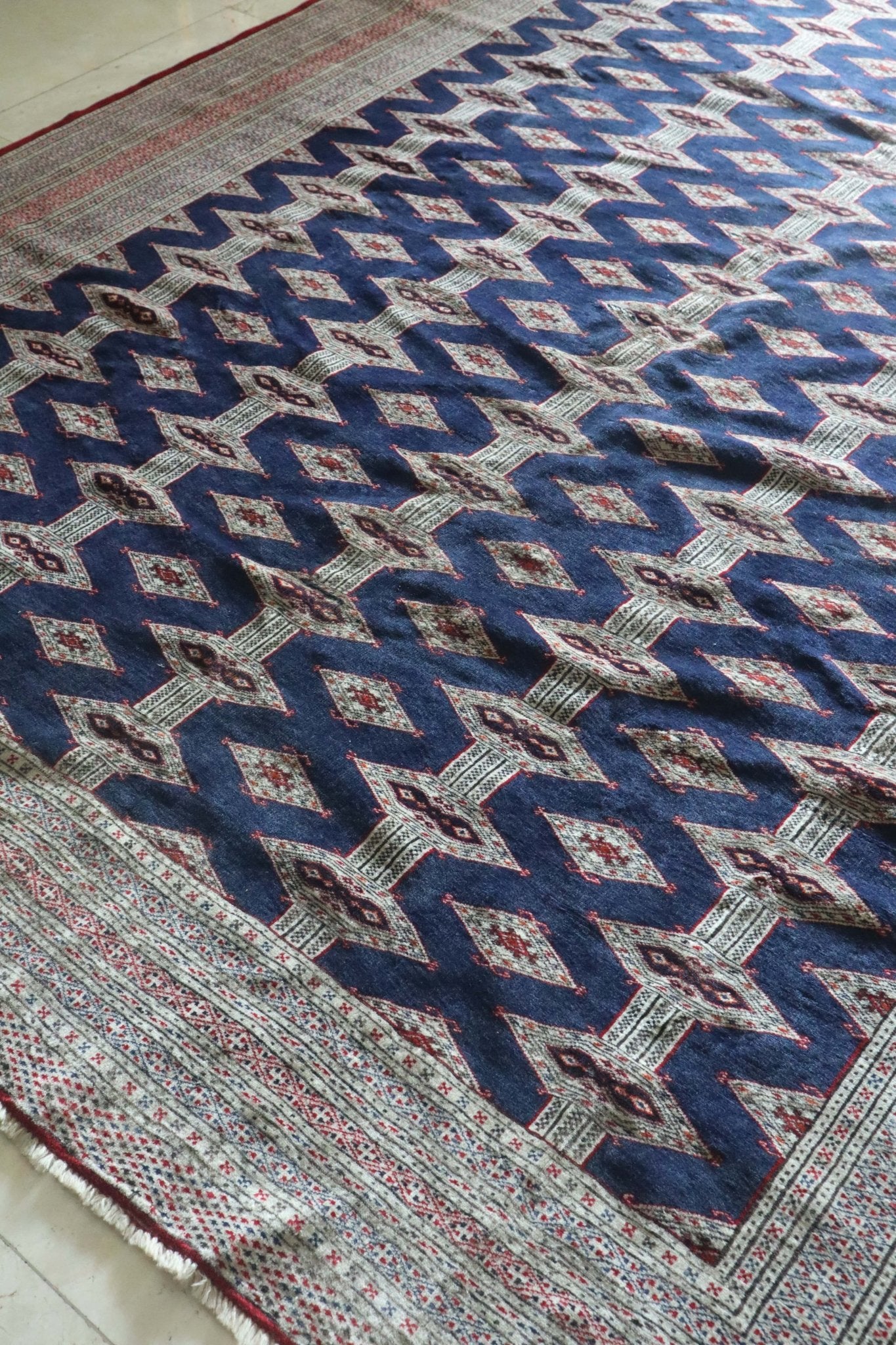 Vintage Pakistani Bokhara — Rare Indigo Field — No. 150 - Patina House