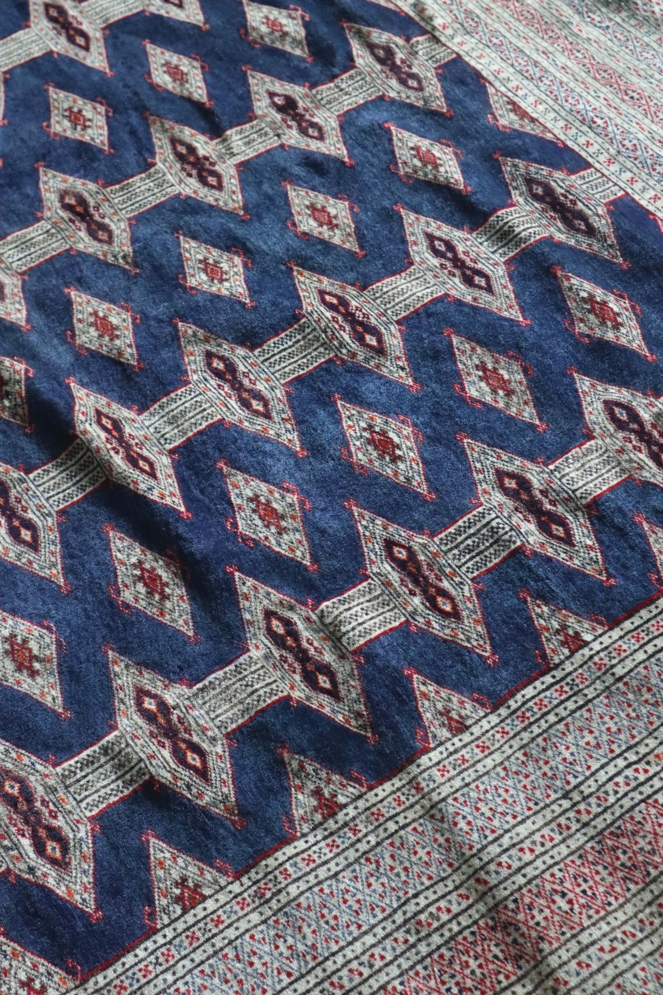 Vintage Pakistani Bokhara — Rare Indigo Field — No. 150 - Patina House