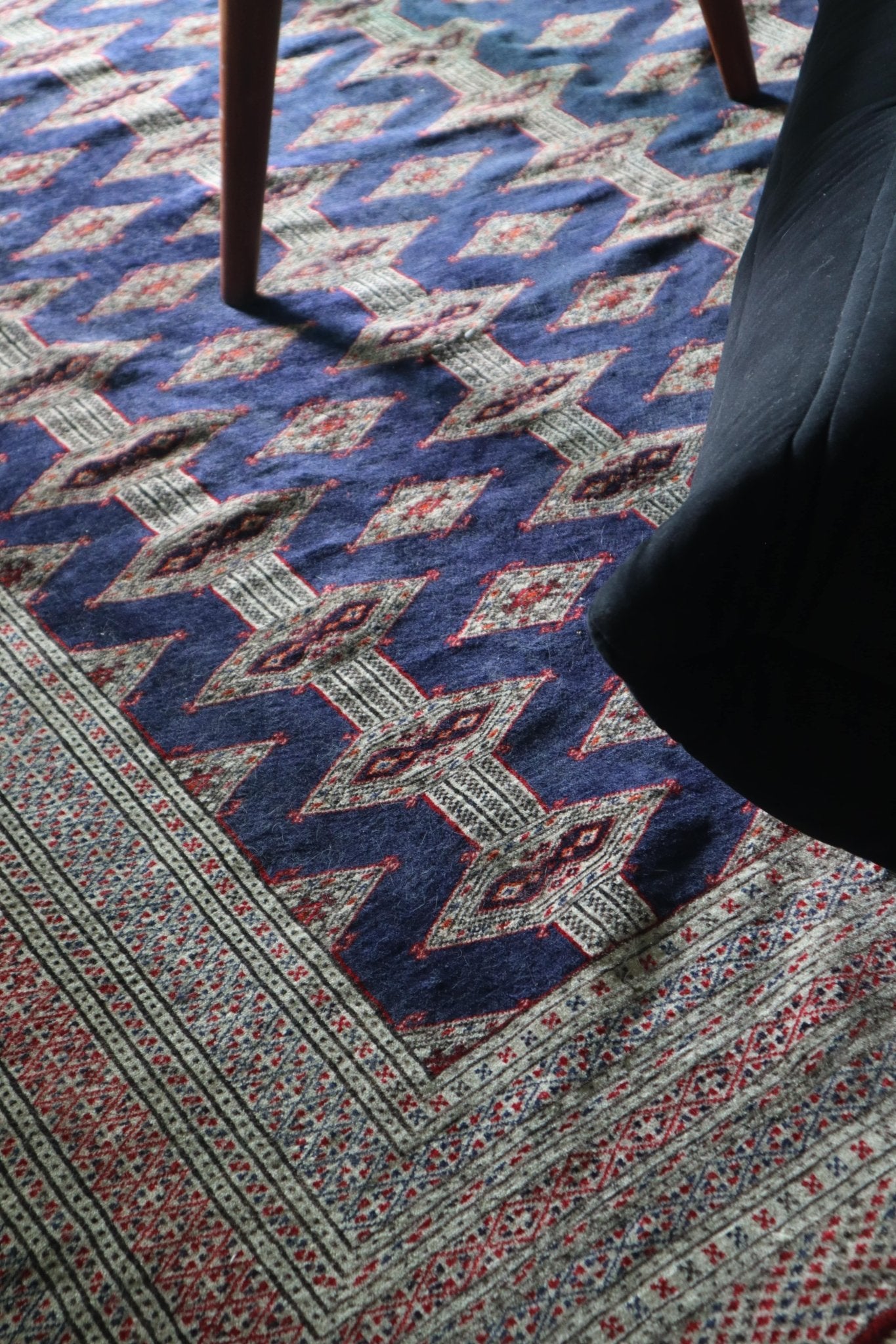 Vintage Pakistani Bokhara — Rare Indigo Field — No. 150 - Patina House