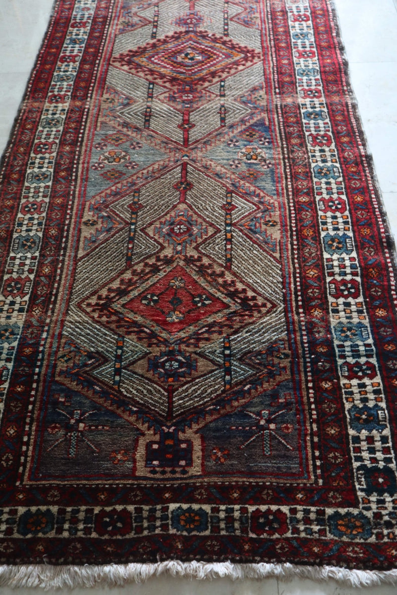 Vintage Persian Hamadan Runner — Camel - Field Medallions — No. 151 - Patina House