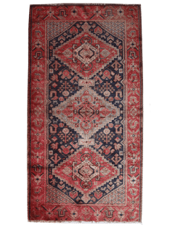Vintage Persian Shiraz – Triple Medallion with Tribal Motifs – No. 148 - Patina House