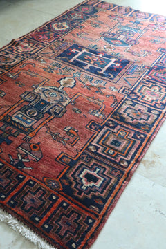 Vintage Persian Tribal Rug — Totemic Geometric Design — No. 157 - Patina House