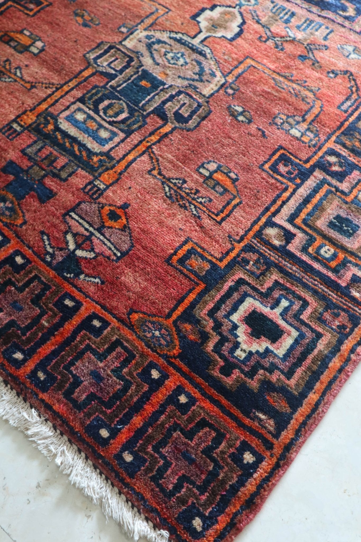 Vintage Persian Tribal Rug — Totemic Geometric Design — No. 157 - Patina House