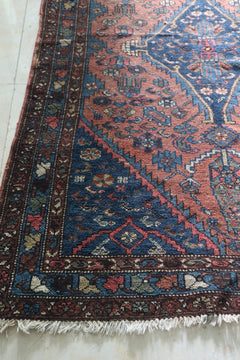 Vintage Persian Zoroastrian Rug — Terracotta & Indigo — No. 154 - Patina House