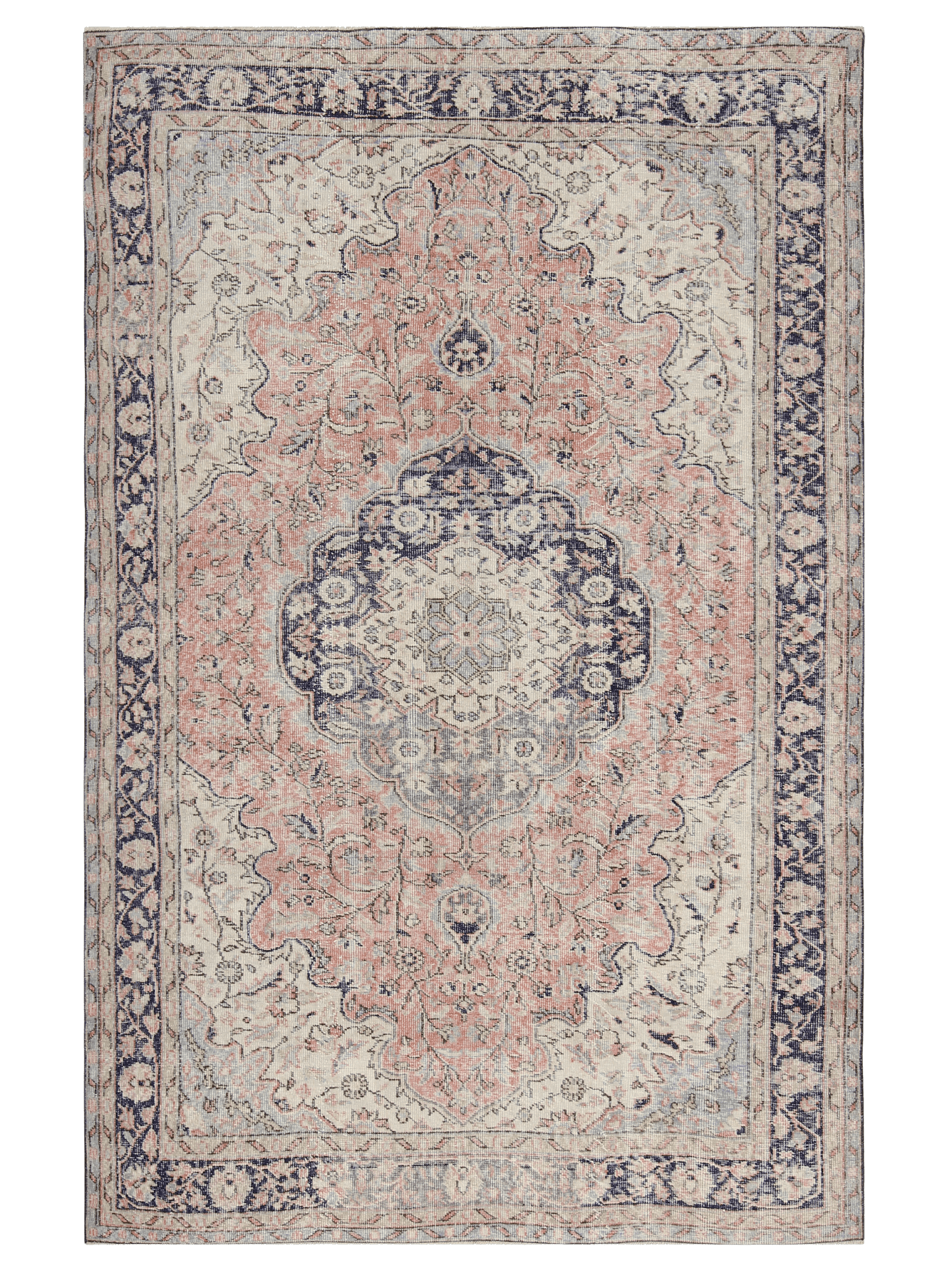 Vintage Turkish – Blush Medallion on Ivory – No. 140 - Patina House