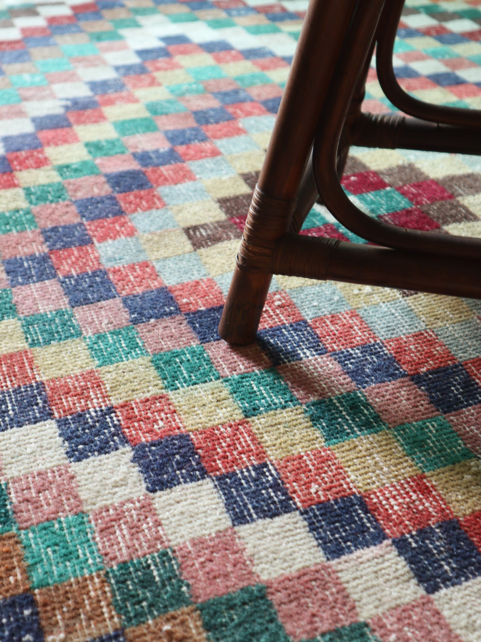 Vintage Turkish — Colorful Grid Art Deco Rug — No.124 - Patina House